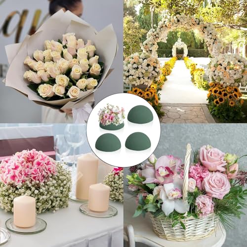 4 Pack Small Floral Foam Half Ball
