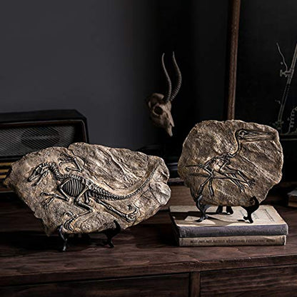 Resin Dinosaur Fossil Statue Model Simulated Skeleton Home Office Display Decorative Craft Box Decoration