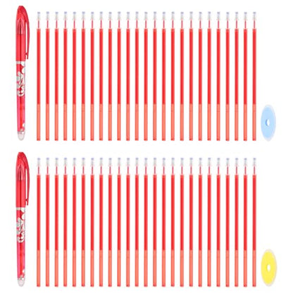 2Pcs Erasable Gel Pens with 50 Refills & 2 Erasers (52 Count)