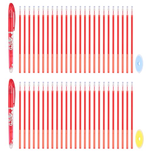 2Pcs Erasable Gel Pens with 50 Refills & 2 Erasers (52 Count)