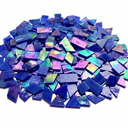 Magic Iridescent Blue Stained Glass Mosaic Tiles (9 Ounce)