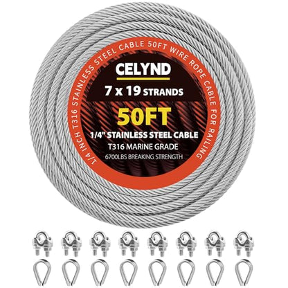 Stainless Steel Cable for Railing (50 Foot)