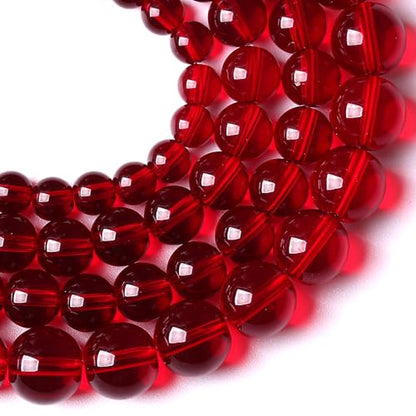 4mm Garnet Red Glass Crystal Beads Smooth Round Stone Beads with Energy Power for DIY Jewlery Bracelets Making 180pcs 2 Strands 32"
