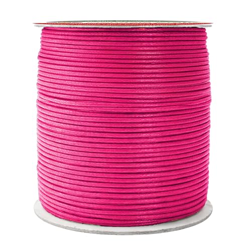 2mm Hot Pink Waxed Cord