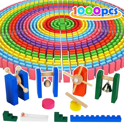 1000 Piece Dominoes Set for Kids with Extra 20 Blocks (1020 Count)