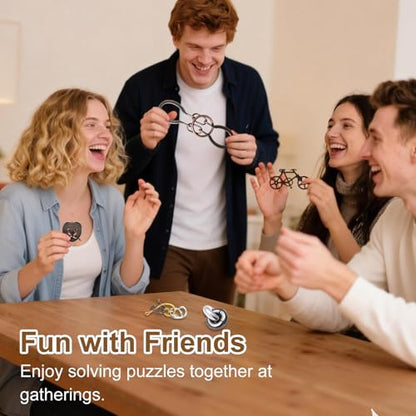 9 PCS Metal Brain Teaser Puzzles Disentanglement Puzzles Lock Puzzle Games Set Gift for Adults Teenagers Kids (72 Count)