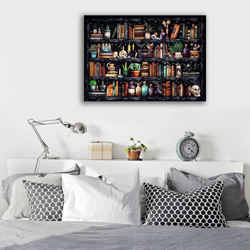 Bookshelf Stamped Cross Stitch Kits for Beginners Adults