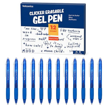 Retractable Clicker Erasable Gel Pens (12 Count)