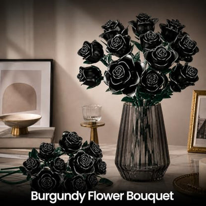 Black Roses Bouquet Building Set