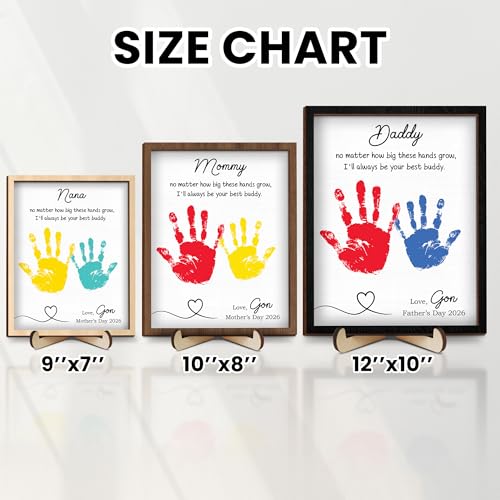 Personalized Handprint Wooden Sign for Mom Dad Grandma Nana