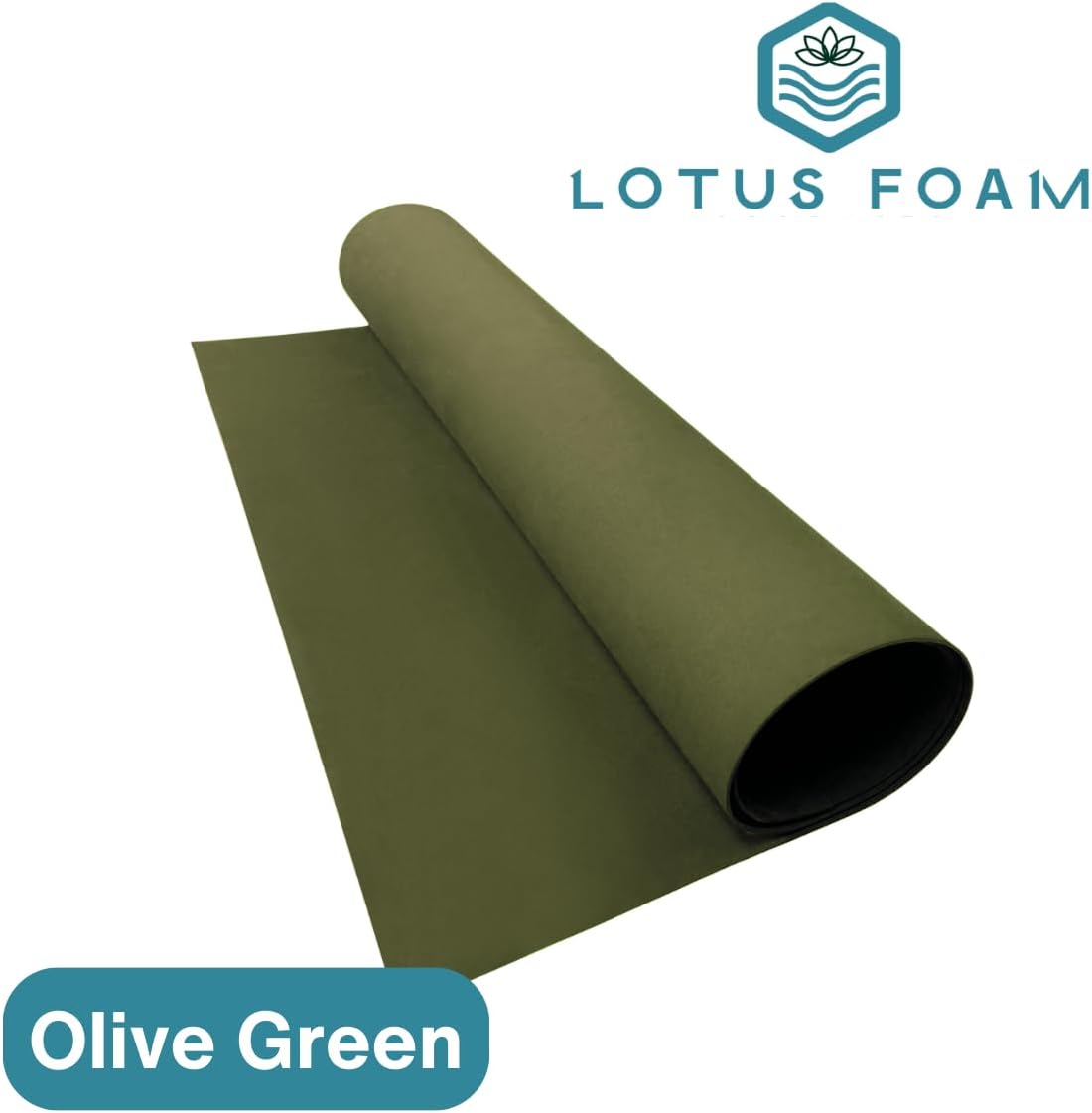 LotusFoam Large 3mm EVA Foam Sheet - 44"x 85" High Density Foam 130 kg/m3 for Cosplay, Costumes, Crafts, Flooring, Outdoor Use - 35 Colors (Olive Green) - Olive Green - Crafty Corner