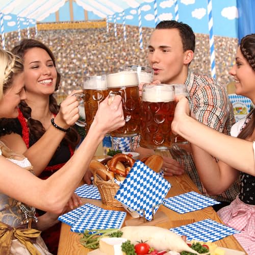 48 Pieces Oktoberfest Paper Napkins Disposable Oktoberfest Party Napkins Oktoberfest Cocktail Dinner Napkin Set 13" x 13" Unfolded Oktoberfest Tableware Napkins for Oktoberfest Party Supplies (48 Count)