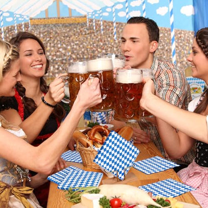 48 Pieces Oktoberfest Paper Napkins Disposable Oktoberfest Party Napkins Oktoberfest Cocktail Dinner Napkin Set 13" x 13" Unfolded Oktoberfest Tableware Napkins for Oktoberfest Party Supplies (48 Count)