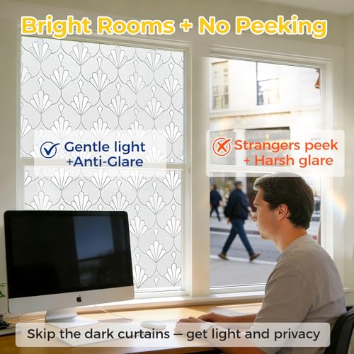 Window Privacy Film Decorative Non (136.225 Sq Ft)