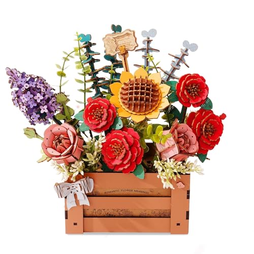 3D Wooden Flower Puzzle for Adults