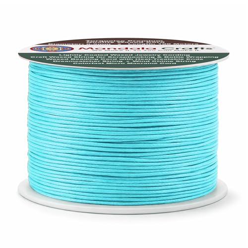 0.5mm Turquoise Waxed Cord