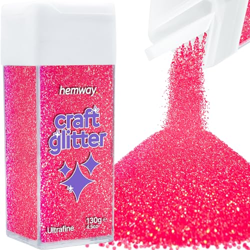 Craft Glitter Shaker Fluorescent Pink 130g Ultrafine (4.6 Ounce)