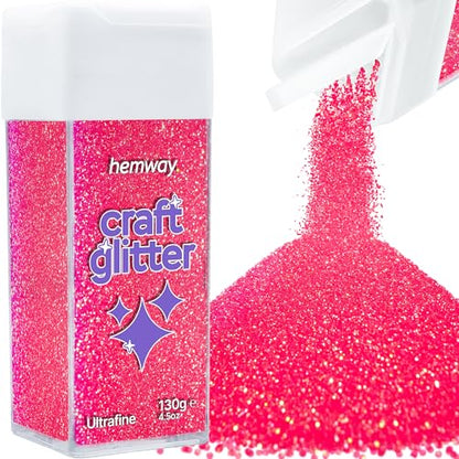 Craft Glitter Shaker Fluorescent Pink 130g Ultrafine (4.6 Ounce)