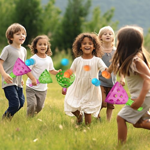 4 Pack Outdoor Game Toys for Kids Boys with 20 Balls Pop Pass Catch Ball Game Outside Toys Gifts for 3 4 5 6 7 8+ Year Old Boys Kids Outside Outdoor Gifts for Ages 4 (20 Count)
