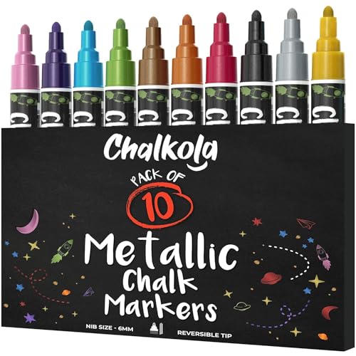 10 Metallic Chalkboard Markers for Blackboard (10 Count)