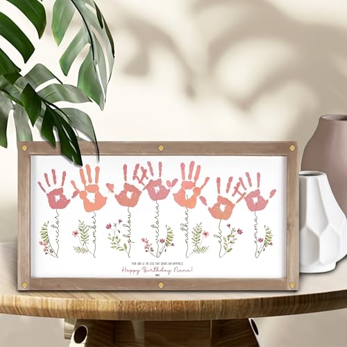 Mother's Day Handprint Art Personalized Grandma's Garden Crafts For Grandma From Kids