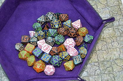 Double Colors Polyhedral Dice Sets with Pouches for D&D DND RPG MTG Dungeon and Dragons Table Board Roll Playing Games D4 D6 D8 D10 D% D12 D20