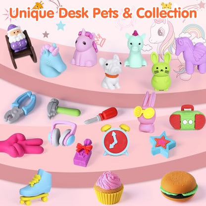 60 Pcs Animal Desk Pets (60 Count)