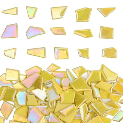 Iridescent Glass Mosaic Tiles for Crafts Bulk (7.05 Ounce)