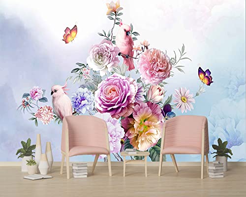 Wall Murals Full of Romantic Leaves and Flower