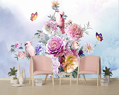 Wall Murals Full of Romantic Leaves and Flower