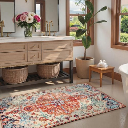 Bohemian Floral Medallion Area Rug
