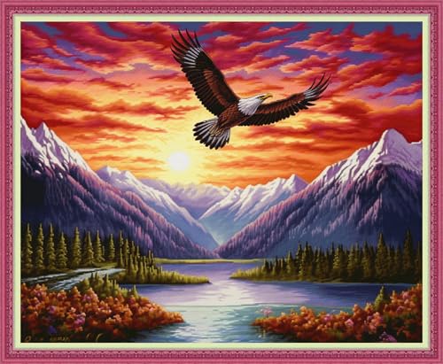 Cross Stitch Stamped Full Embroidery Kits DIY 11CT Cotton Thread Printed DIY Needlepoint Kits Craft Needlework Set Cross