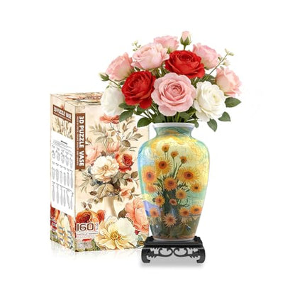 3D Puzzle Vase for Adults with 120 Plastic Pieces (120 Count)