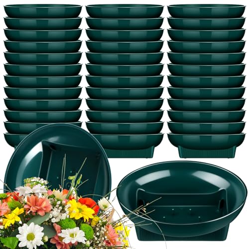 12 Pcs Green Floral Bowls for Flower Arrangements 6.3 Inch (12 Count)