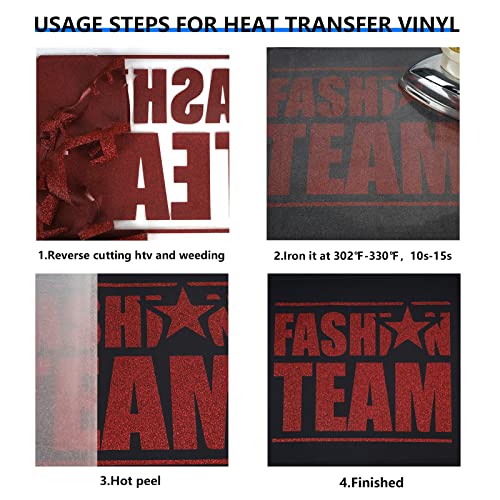 Glitter Heat Transfer HTV Vinyl Bundle (8 Count)