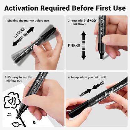 Acrylic Black Paint Pens (8 Count)