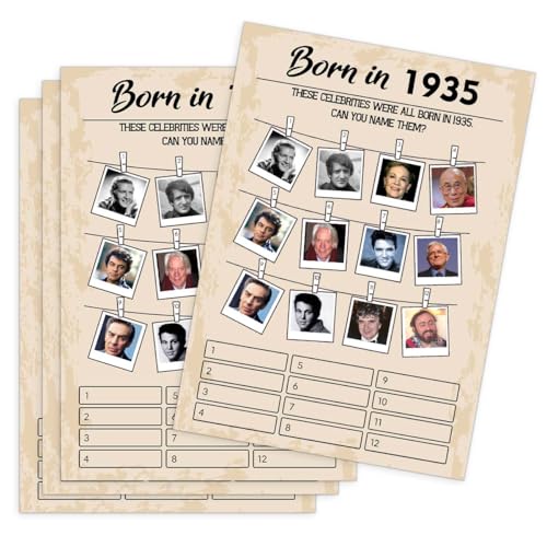 1930s themed Birthday Party Game Cards (31 Count)