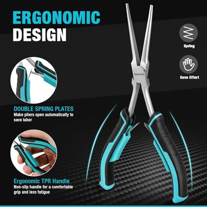 2PCS 7" Long Reach Needle Nose Pliers Set (2 Count)