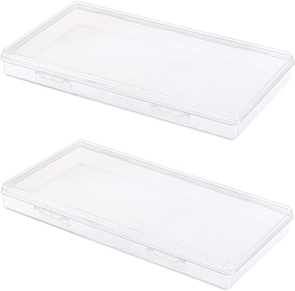 DUOFIRE Small Plastic Box Organizer Box Small Plastic Storage containers Small Plastic case for Storage Pencils and Art Supply Storage Organizer Rectangle(7.7 x 4.1 x 0.9inch) 2 Pack