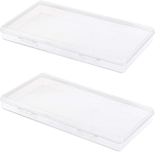 DUOFIRE Small Plastic Box Organizer Box Small Plastic Storage containers Small Plastic case for Storage Pencils and Art Supply Storage Organizer Rectangle(7.7 x 4.1 x 0.9inch) 2 Pack