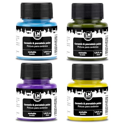Ceramic and Porcelain Paint Set 4 x 1.52 fl oz (6.08 Fl Oz)
