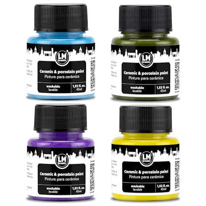 Ceramic and Porcelain Paint Set 4 x 1.52 fl oz (6.08 Fl Oz)