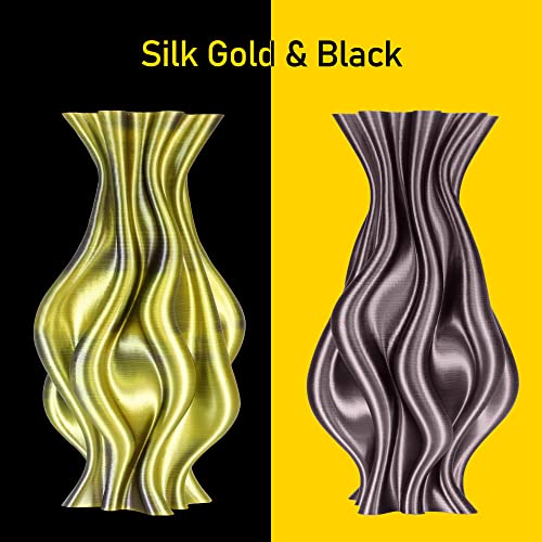 Bicolor Double Colors Silk Metallic Gold Black PLA Coextrusion Filament (1099.08 Foot)