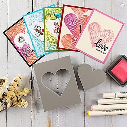 6 Pcs Heart Cut Stamping Foam Grey Moldable Foam Stamps Plastic Dry Foam Stamp Pad Cut and Dry Foam Stamping Foam Block for Sculpture