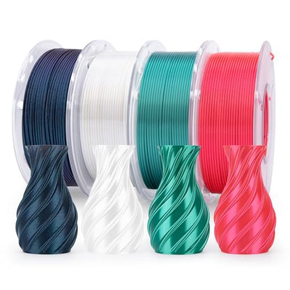 Silk PLA 3D Printer Filament Bundle 1.75mm 4 Colors 4 * 250g (4 Count)
