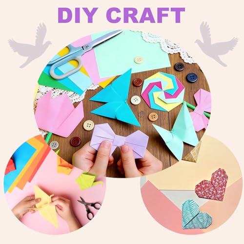 6x6 Inch Origami Paper Large 7 Colors Pink Square 50 Sheets (100 Count)