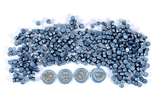 360 Pcs Blue Sealing Wax Beads Set for Wax Seal Stamp with Candles and Melting Spoon