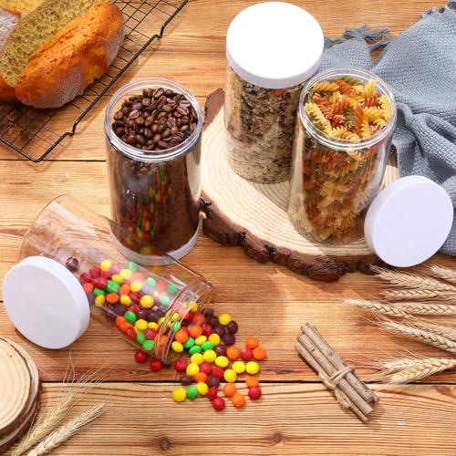 12 Pack 32 oz Plastic Container Jars with Lids Round Clear Travel Cosmetic Container Slime Jars for Toiletries (12 Count)