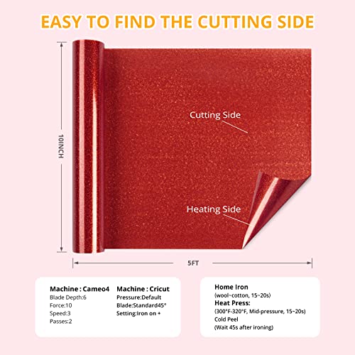 Red Glitter Heat Transfer Vinyl