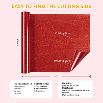 Red Glitter Heat Transfer Vinyl